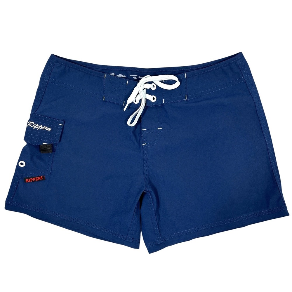 Maui Rippers Navy Classic Board Shorts 4 Blue 4-Way Stretch Cargo Surf Swimwear